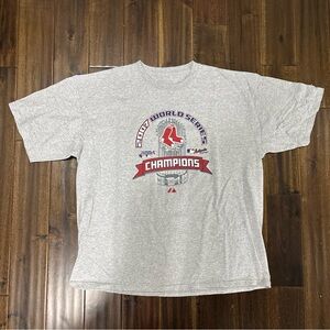 Vintage 2007 Gray Boston Red Sox World Series Champions T-Shirt